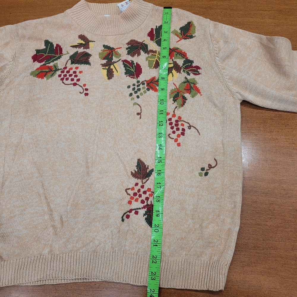 Vintage Fall Leaves Tabi Sweater Women's Large - Picture 6 of 9